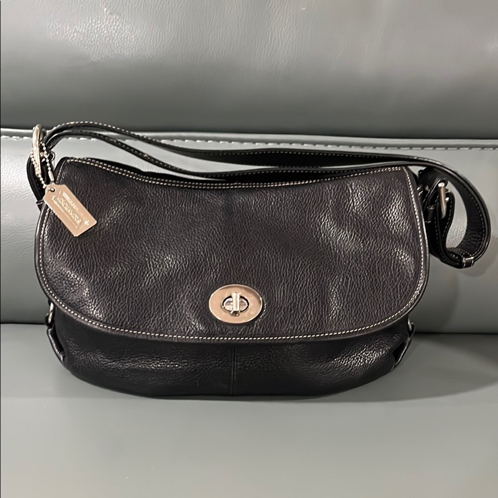 Coach Black Leather Shoulder Bag